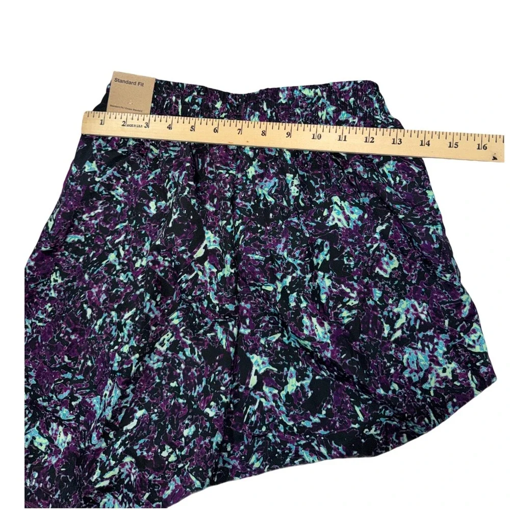 Nike Kids Dri-Fit Athletic‎ Shorts Purple Black Teal Abstract Print Size XL
